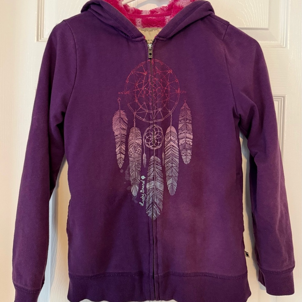 Lucky Brand Purple Feather Kids Hoodie